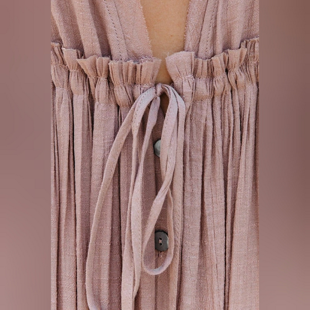 🆕⭐ Boho Blush Mauve pink flowy button down maxi dress - Picture 8 of 14